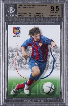 2004-05 Panini Barca Campeon #62 Lionel Messi Rookie Card - BGS GEM MINT 9.5